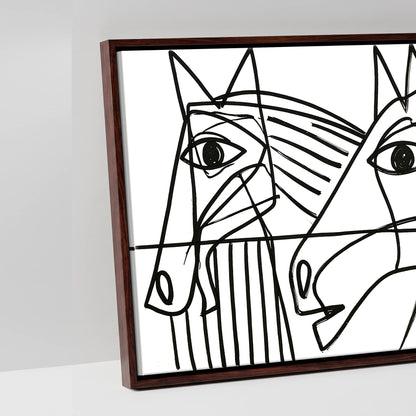 Modern Yard Lineup - artwork detail in a brown float frame