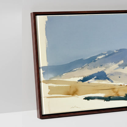 Stillness on the Range - artwork detail in a brown float frame