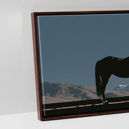 Summit Silhouette - artwork detail in a brown float frame