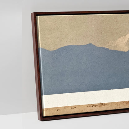 The Quiet Expanse - artwork detail in a brown float frame