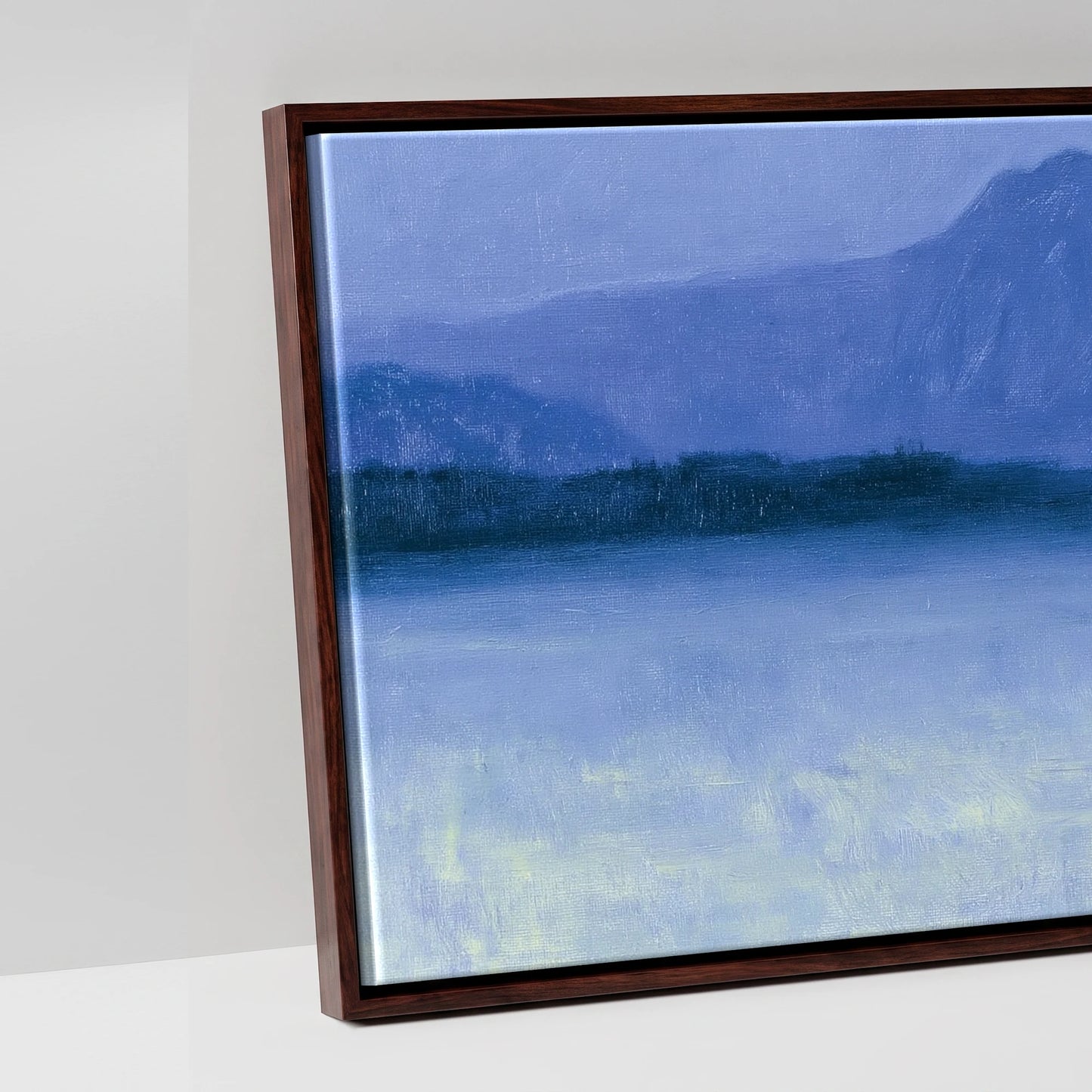 Solitary Grey Under Moonlight - artwork detail in a brown float frame