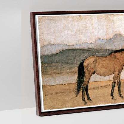 Whispers of the Herd - artwork detail in a brown float frame