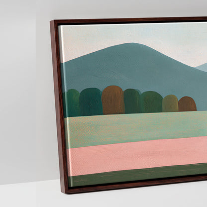 Minimalist Earthy Equine - artwork detail in a brown float frame