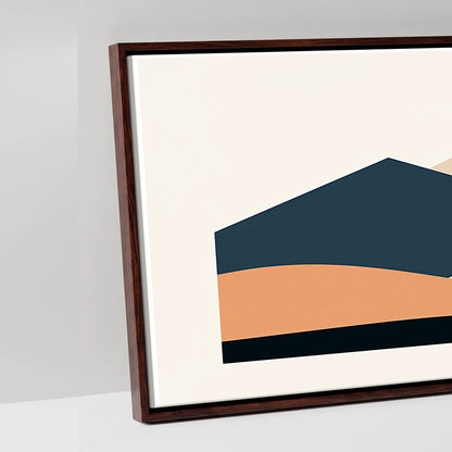 Geometric Equine Horizon - artwork detail in a brown float frame