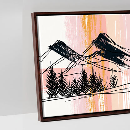 Abstract Appaloosa Landscape - artwork detail in a brown float frame