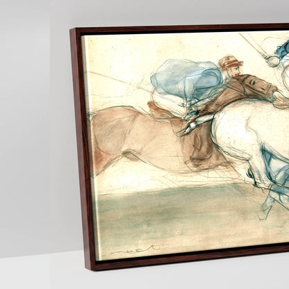 The Polo Sequence - artwork detail in a brown float frame
