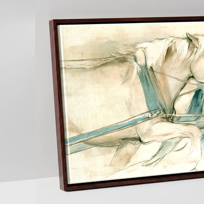 Harnessed Momentum - artwork detail in a brown float frame