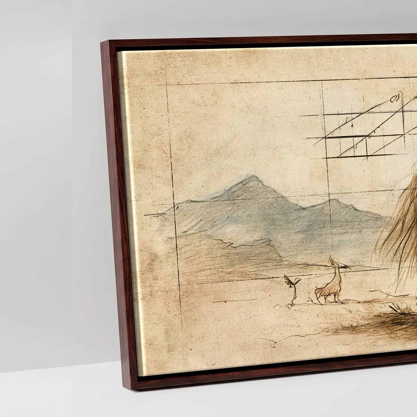 Classical Equine Study - artwork detail in a brown float frame