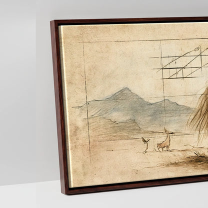 Classical Equine Study - artwork detail in a brown float frame