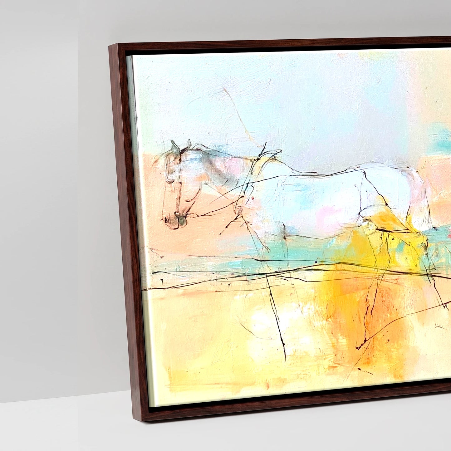 The Painted Drive - artwork detail in a brown float frame