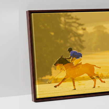 The Amber Chukka - artwork detail in a brown float frame