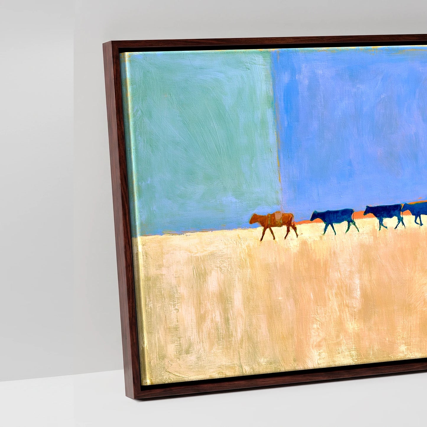 Painted Desert Drive - artwork detail in a brown float frame