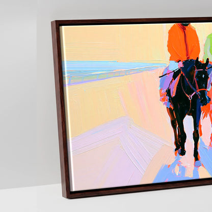 Technicolour Parade - artwork detail in a brown float frame