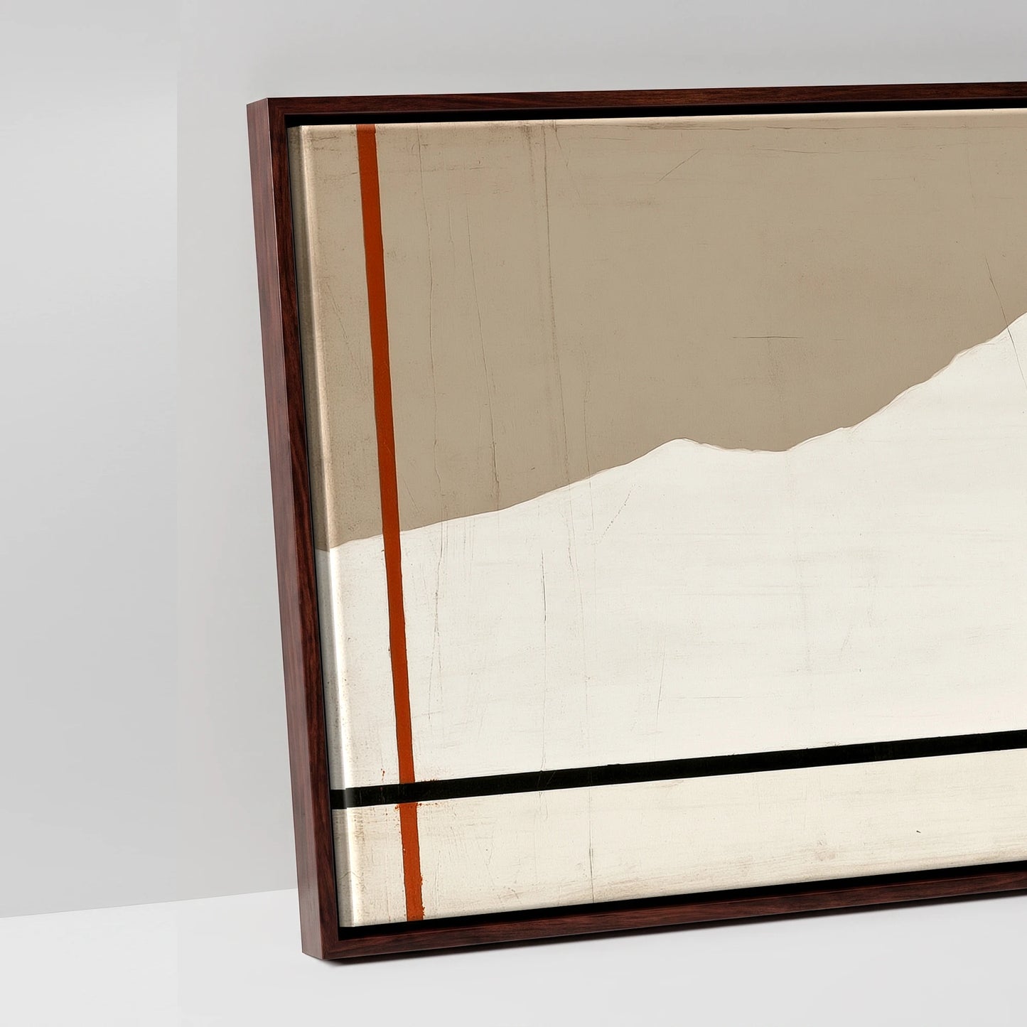 The Minimalist Pasture - artwork detail in a brown float frame