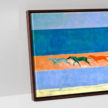 Rhythm of the Coast - artwork detail in a brown float frame