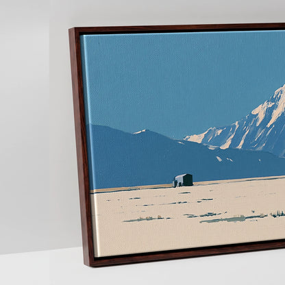 The Vast Horizon - artwork detail in a brown float frame