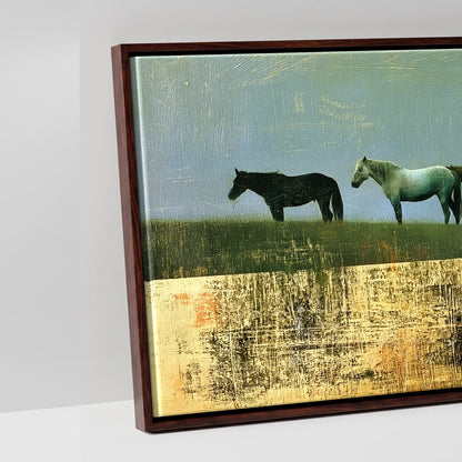 The Gilded Ridge - artwork detail in a brown float frame