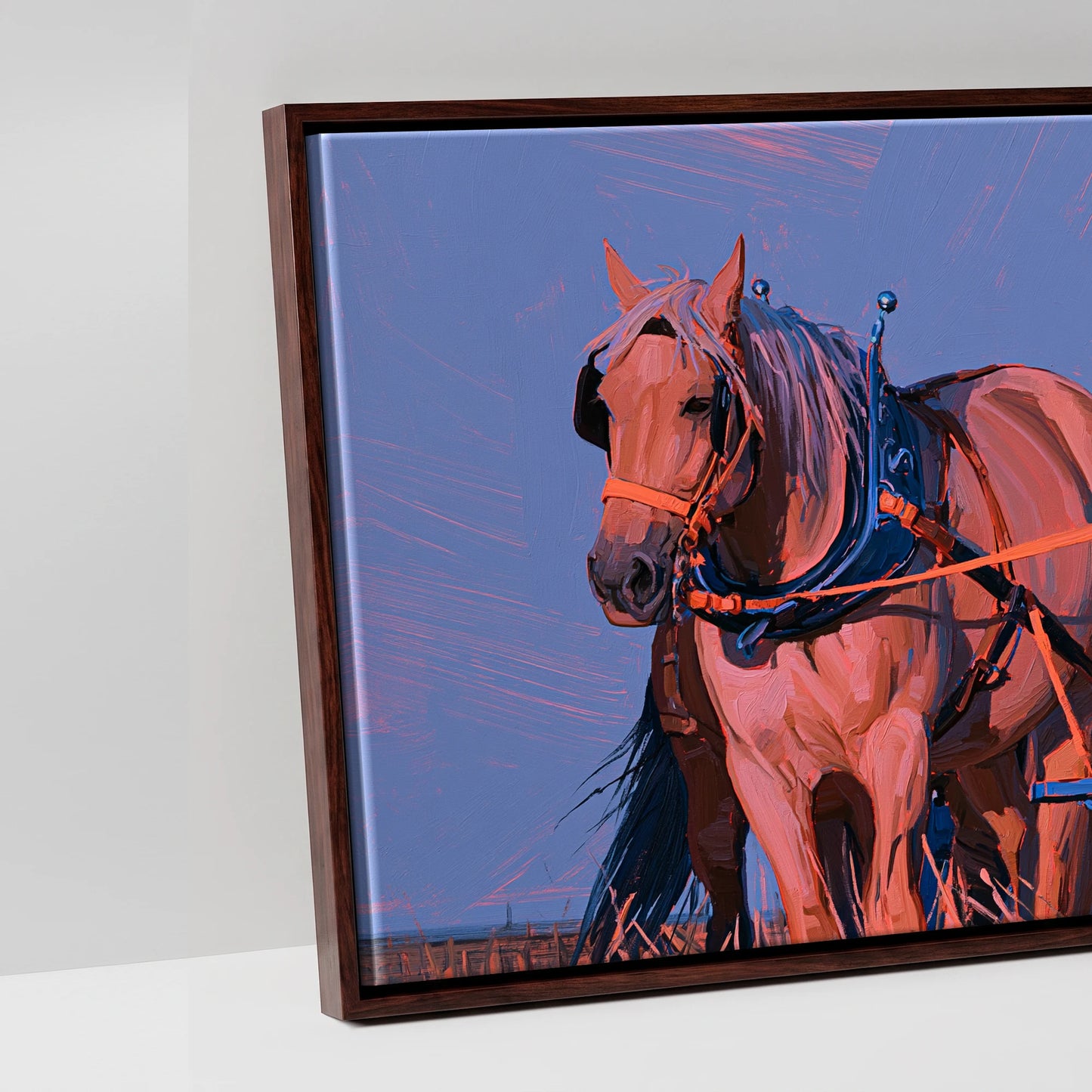Twilight Draught Team - artwork detail in a brown float frame