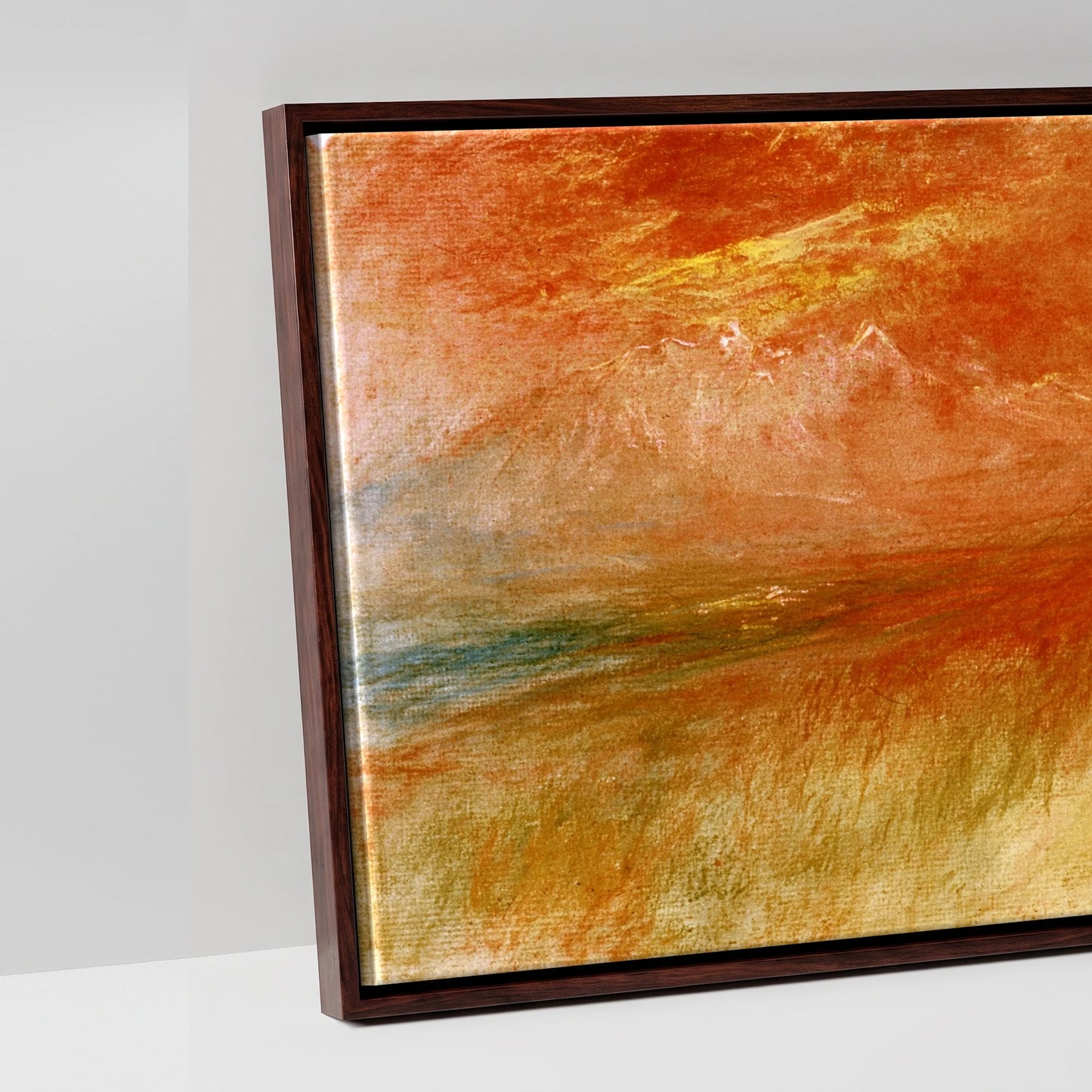 Luminous Spirit - artwork detail in a brown float frame