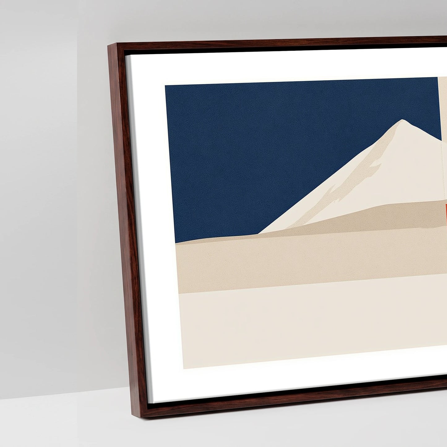 Bold Equine Horizon - artwork detail in a brown float frame