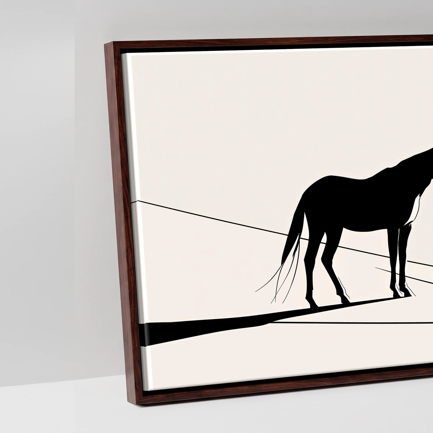 Mountain Contour Silhouette - artwork detail in a brown float frame
