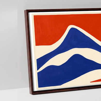 Cobalt Peaks Equine - artwork detail in a brown float frame