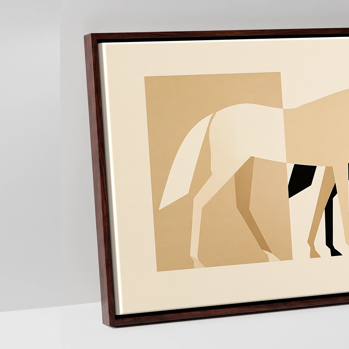 Modernist Herd - artwork detail in a brown float frame
