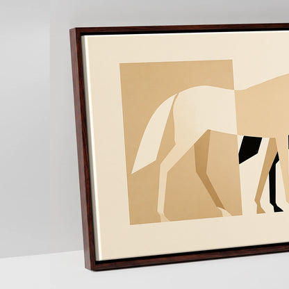 Modernist Herd - artwork detail in a brown float frame