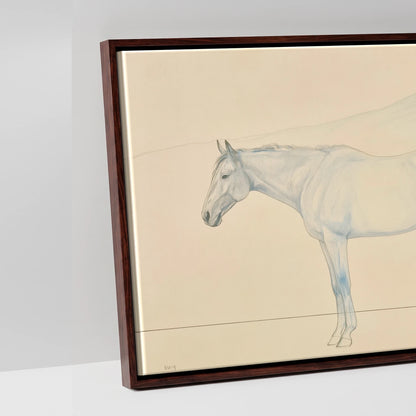 The Flowing Horizon - artwork detail in a brown float frame