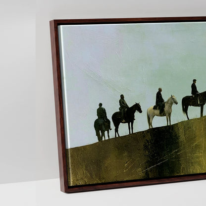 The Golden Ridge - artwork detail in a brown float frame