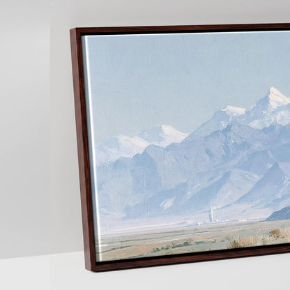 Mountain Solitude - artwork detail in a brown float frame