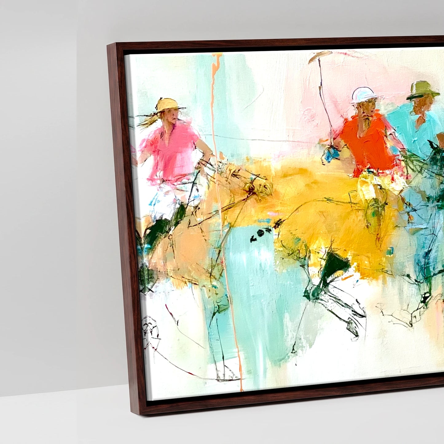 The Final Chukka - artwork detail in a brown float frame