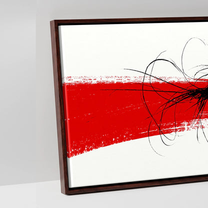 The Crimson Gallop - artwork detail in a brown float frame