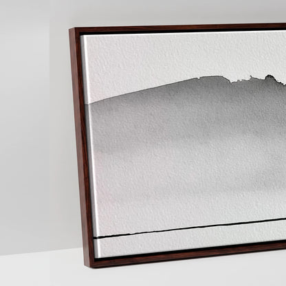 Solitude in Ink - artwork detail in a brown float frame