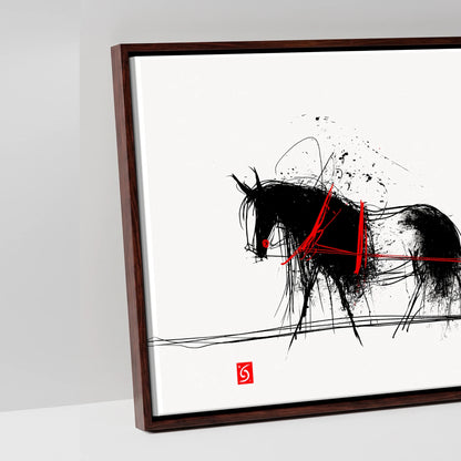 Crimson Ink Drive - artwork detail in a brown float frame