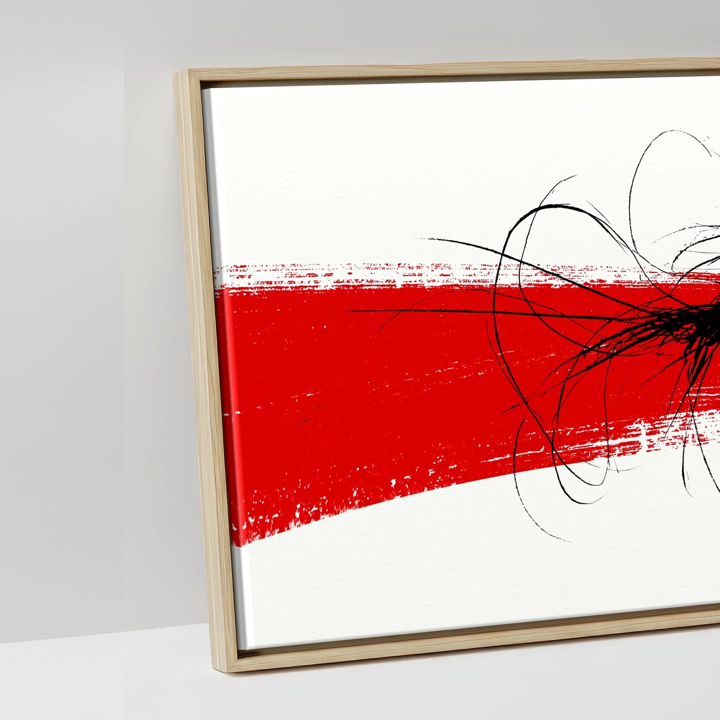 The Crimson Gallop - artwork detail in a natural float frame