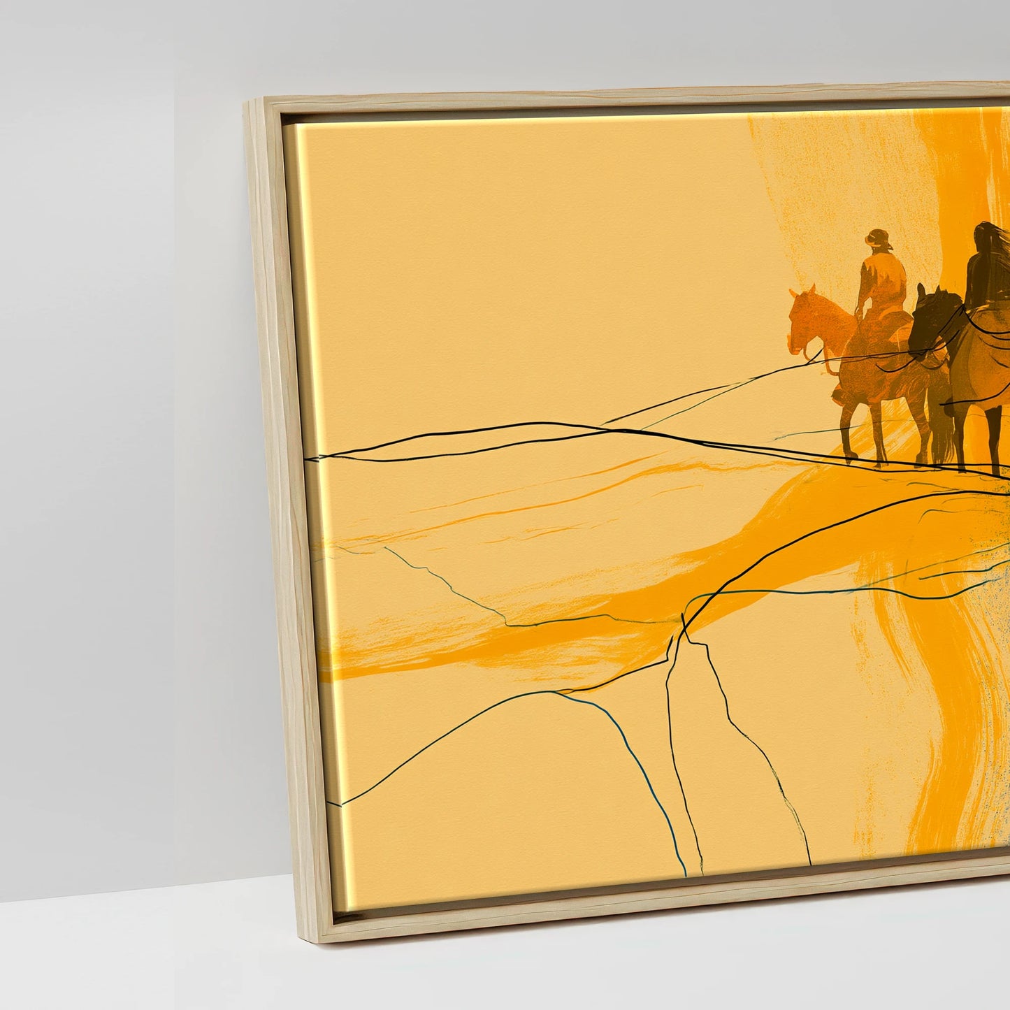 Vivid Horizon - artwork detail in a natural float frame