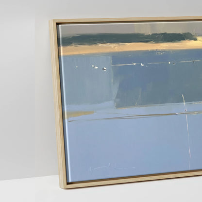 Coastal Reflections - artwork detail in a natural float frame