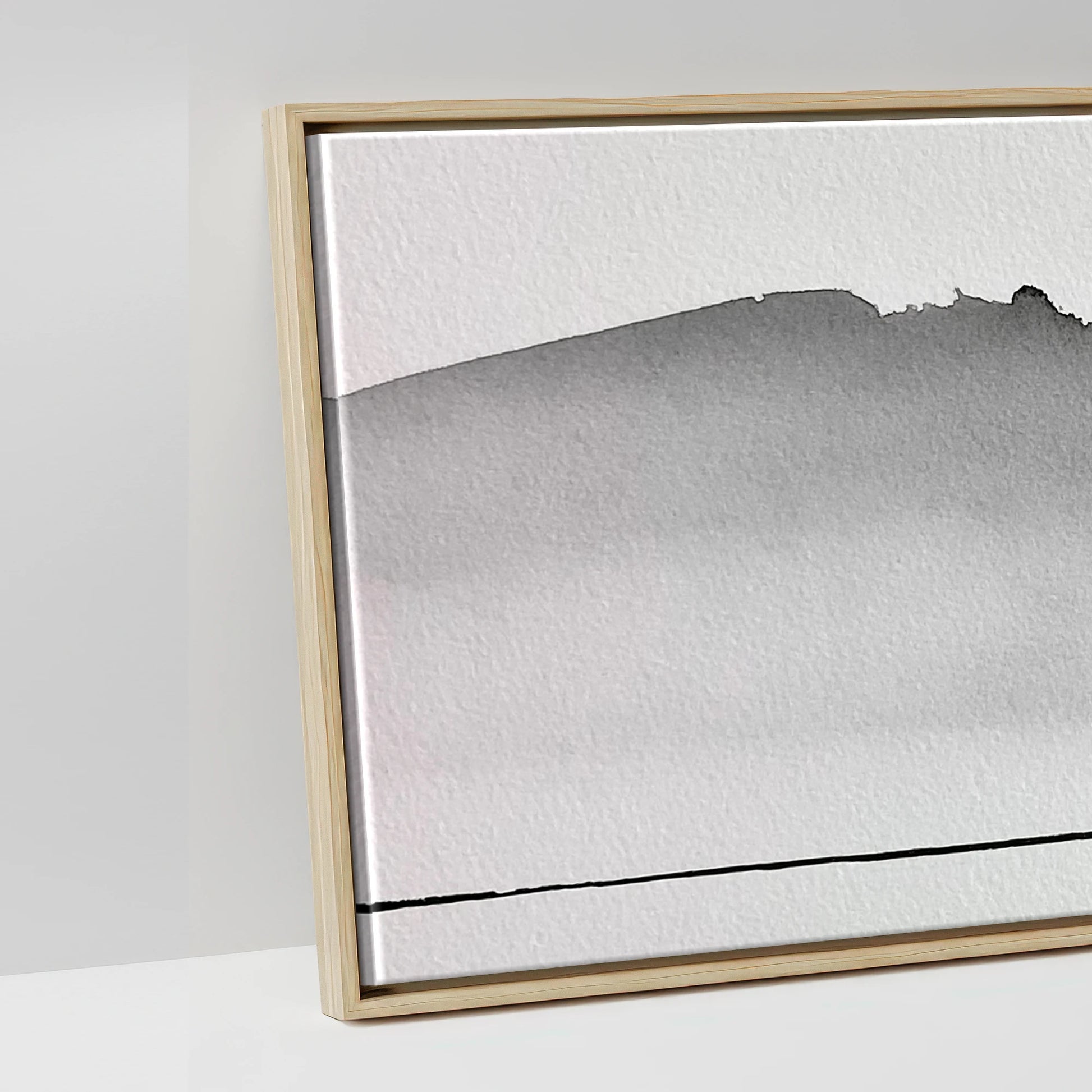 Solitude in Ink - artwork detail in a natural float frame
