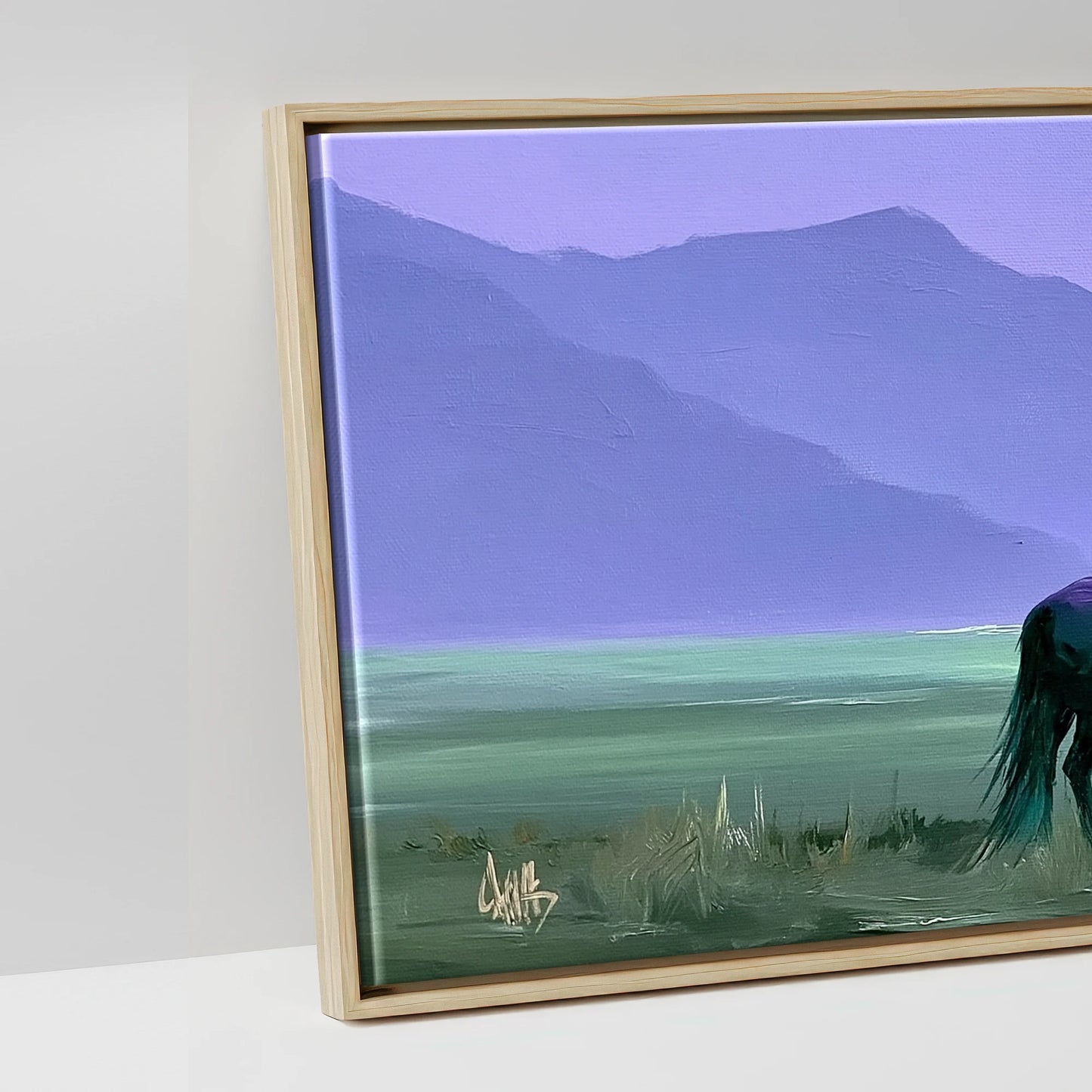 Dusk On The Violet Plain - artwork detail in a natural float frame
