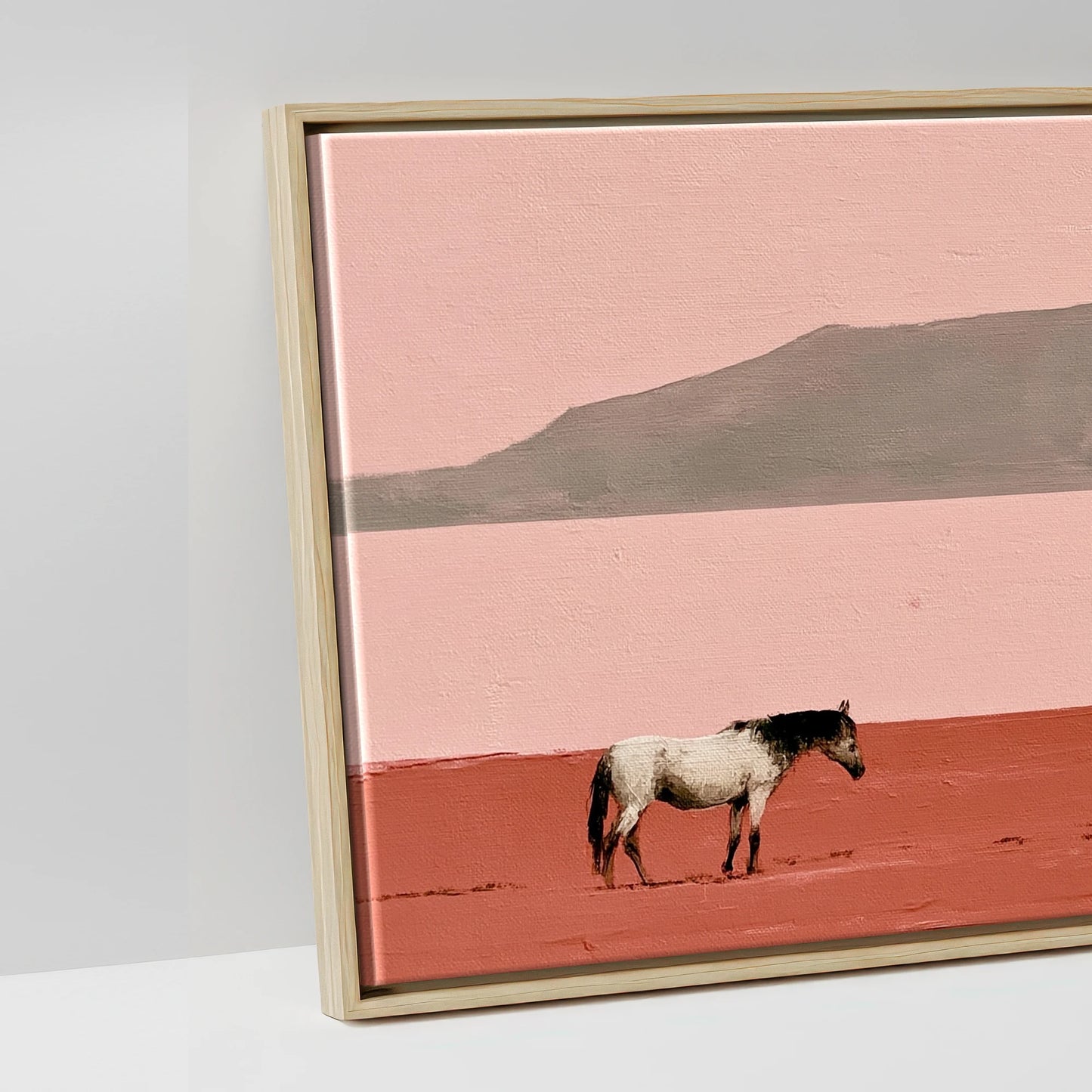 Terracotta Horizon - artwork detail in a natural float frame