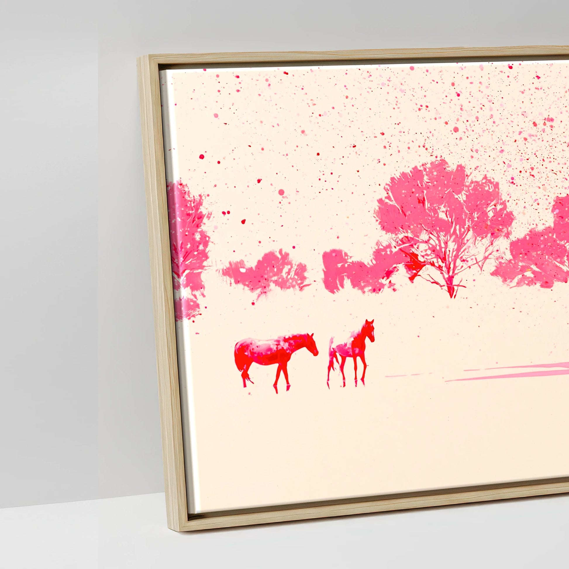 Crimson Mirage - artwork detail in a natural float frame