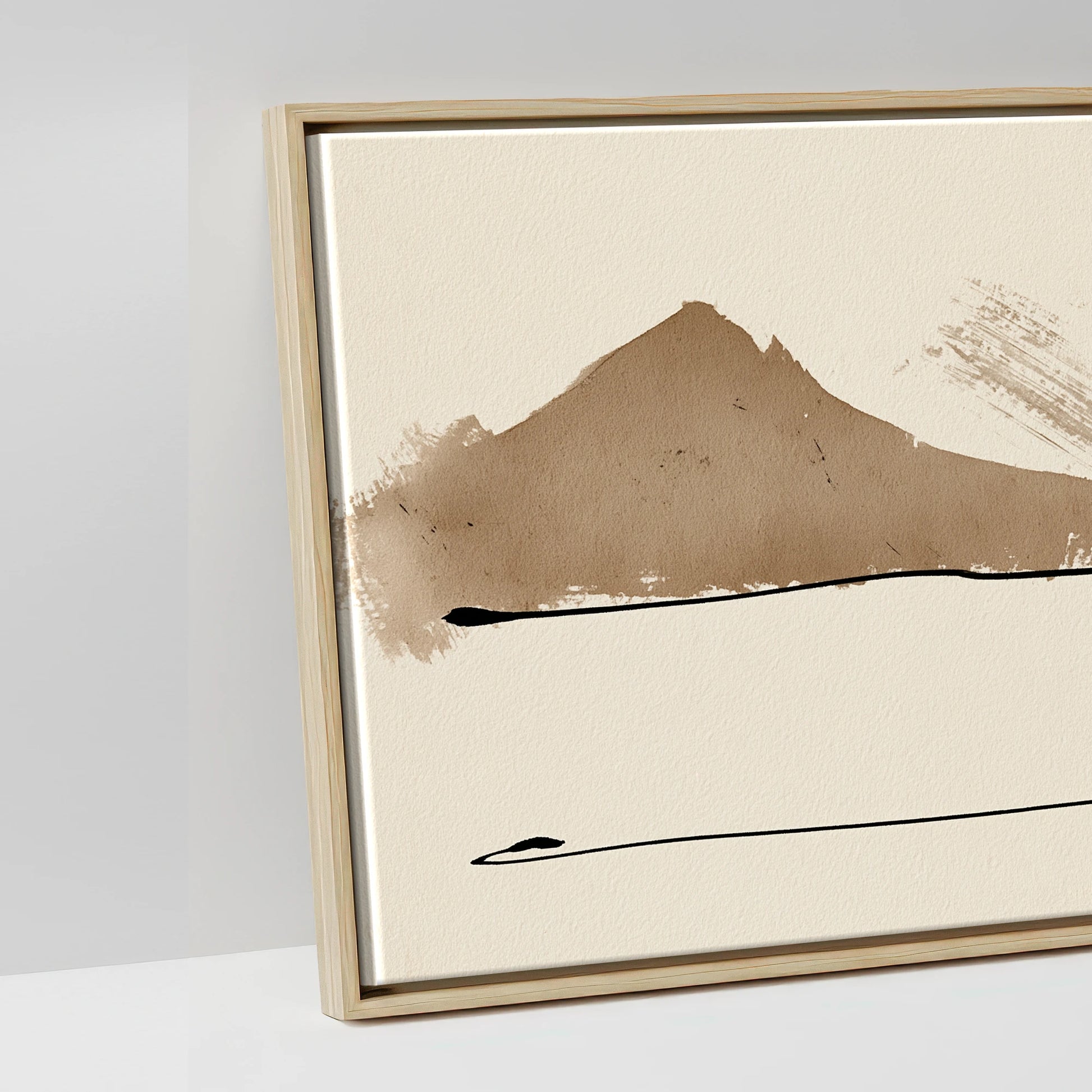 Silent Equine Horizon - artwork detail in a natural float frame