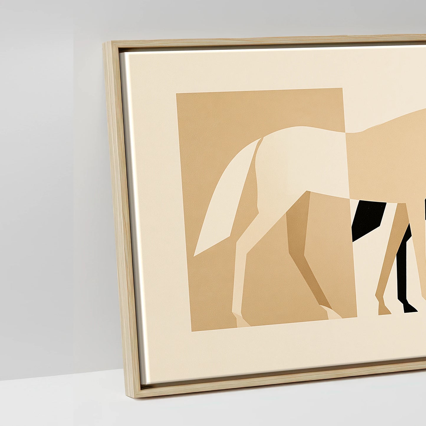 Modernist Herd - artwork detail in a natural float frame