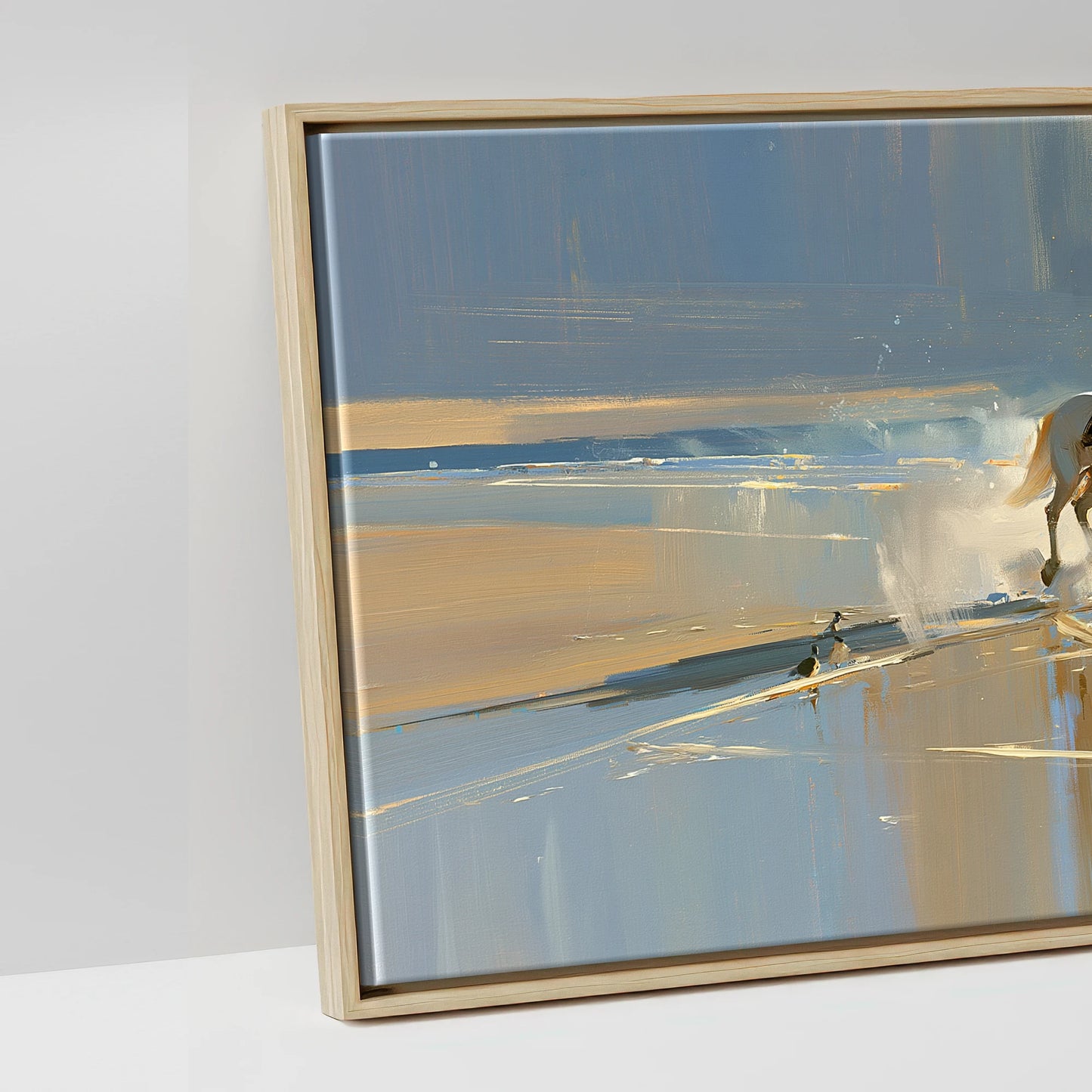 Sunlit Shoreline Ride - artwork detail in a natural float frame
