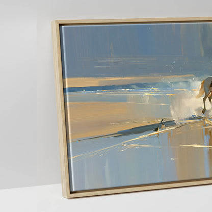 Sunlit Shoreline Ride - artwork detail in a natural float frame