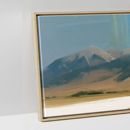 Abstract Western Horizon - artwork detail in a natural float frame