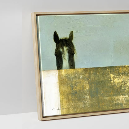 Quiet Observers - artwork detail in a natural float frame