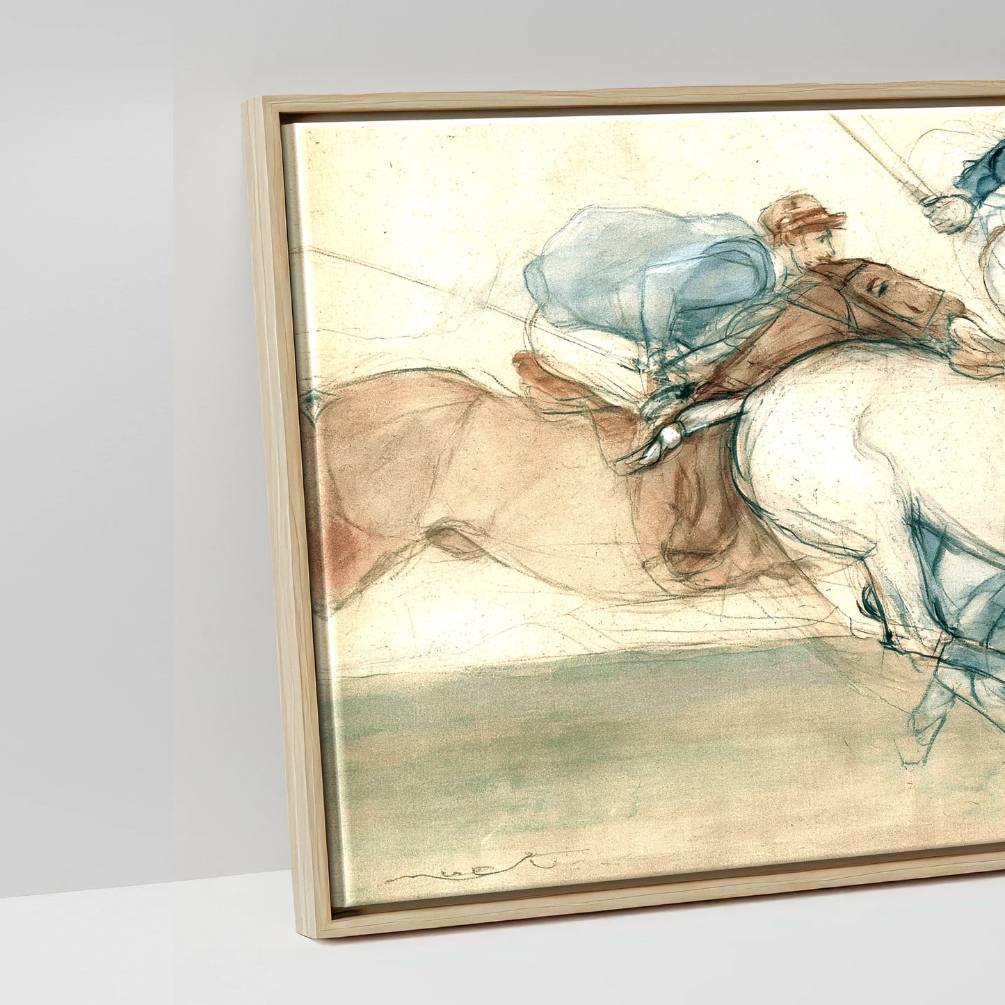 The Polo Sequence - artwork detail in a natural float frame