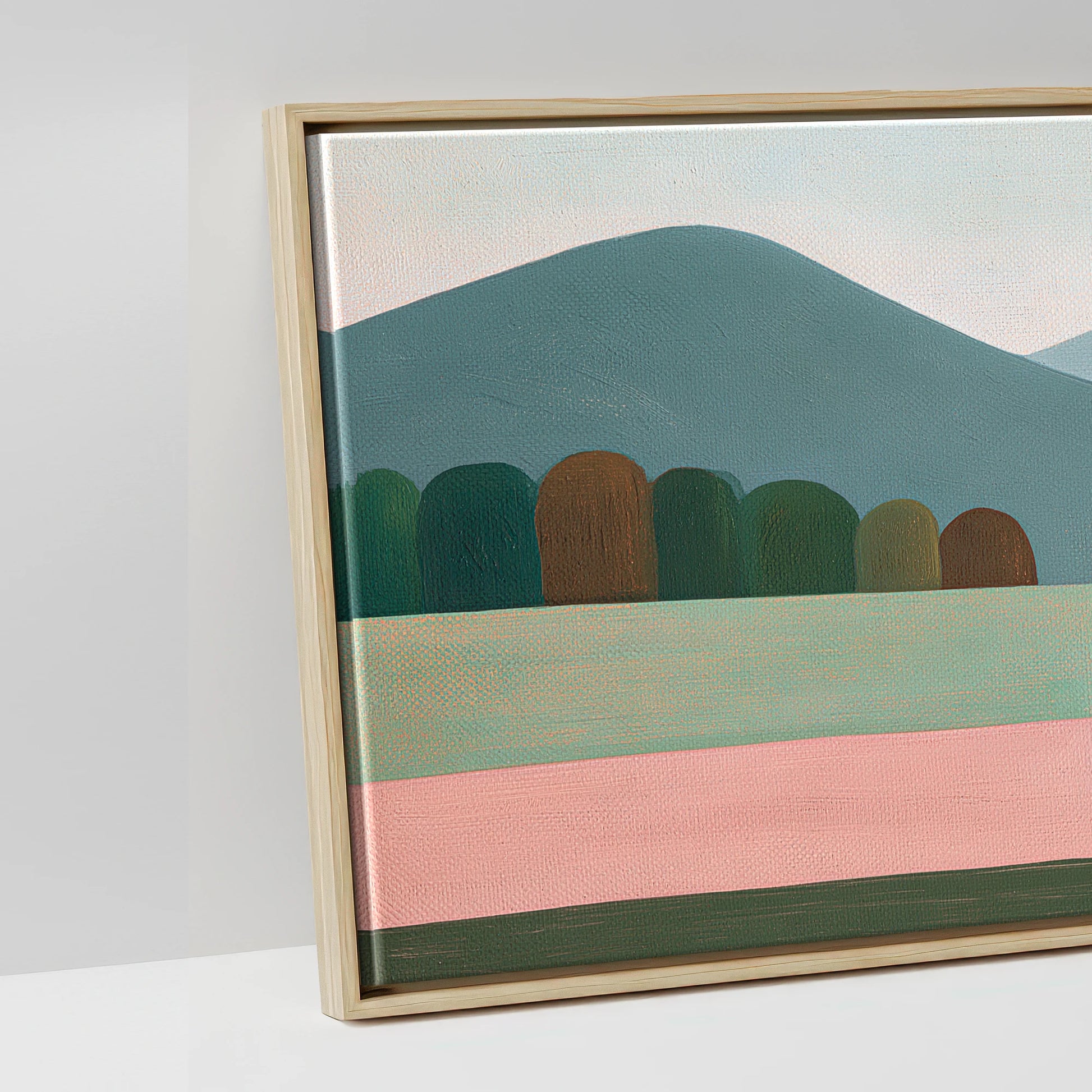 Minimalist Earthy Equine - artwork detail in a natural float frame